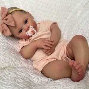 🆕18nch Soft Cloth Body Newborn Baby Poseable Limbs Pink-open Eyes Doll Girl